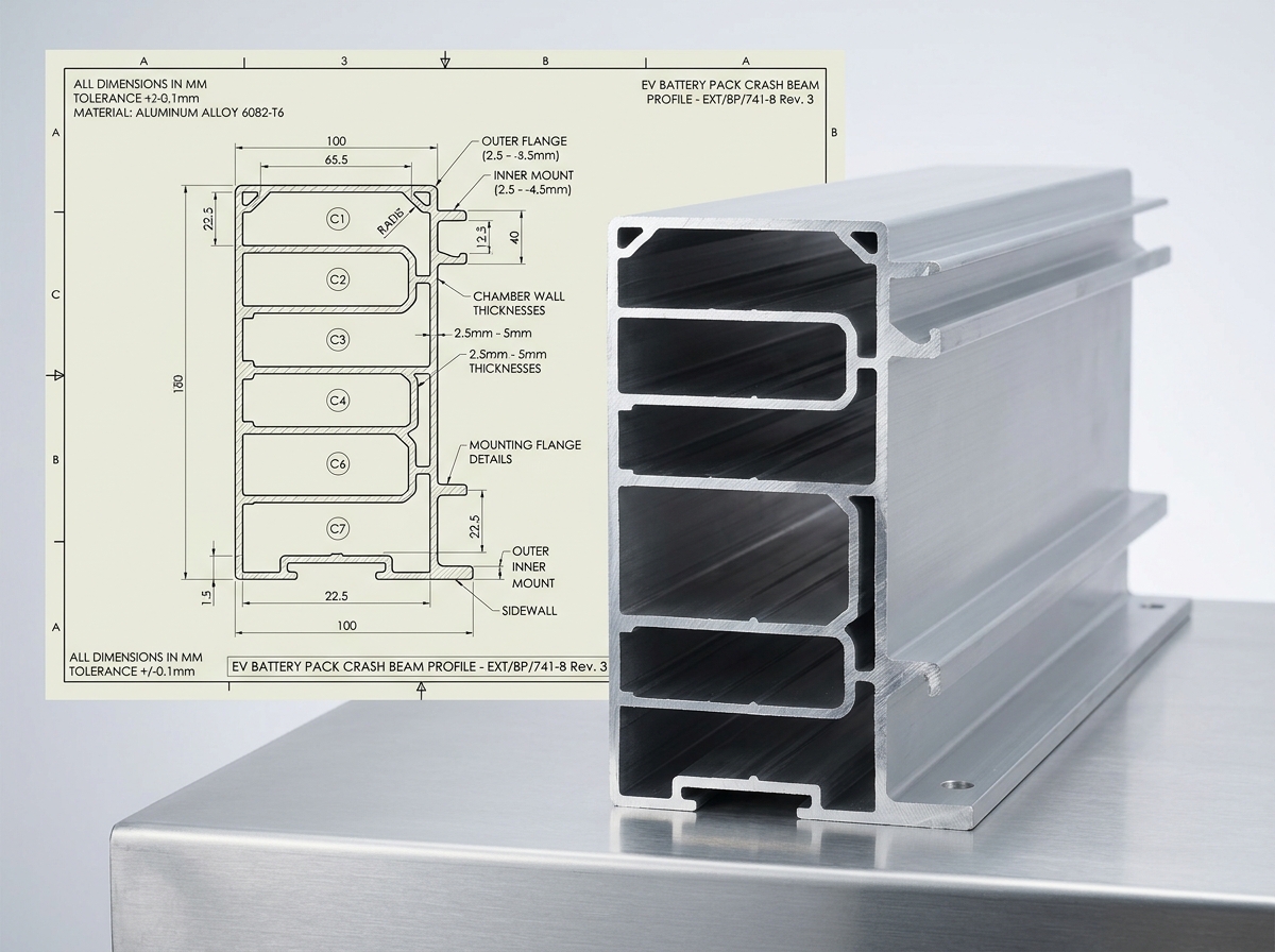 EV Battery Pack Enclosure Side Beam & Crash Member