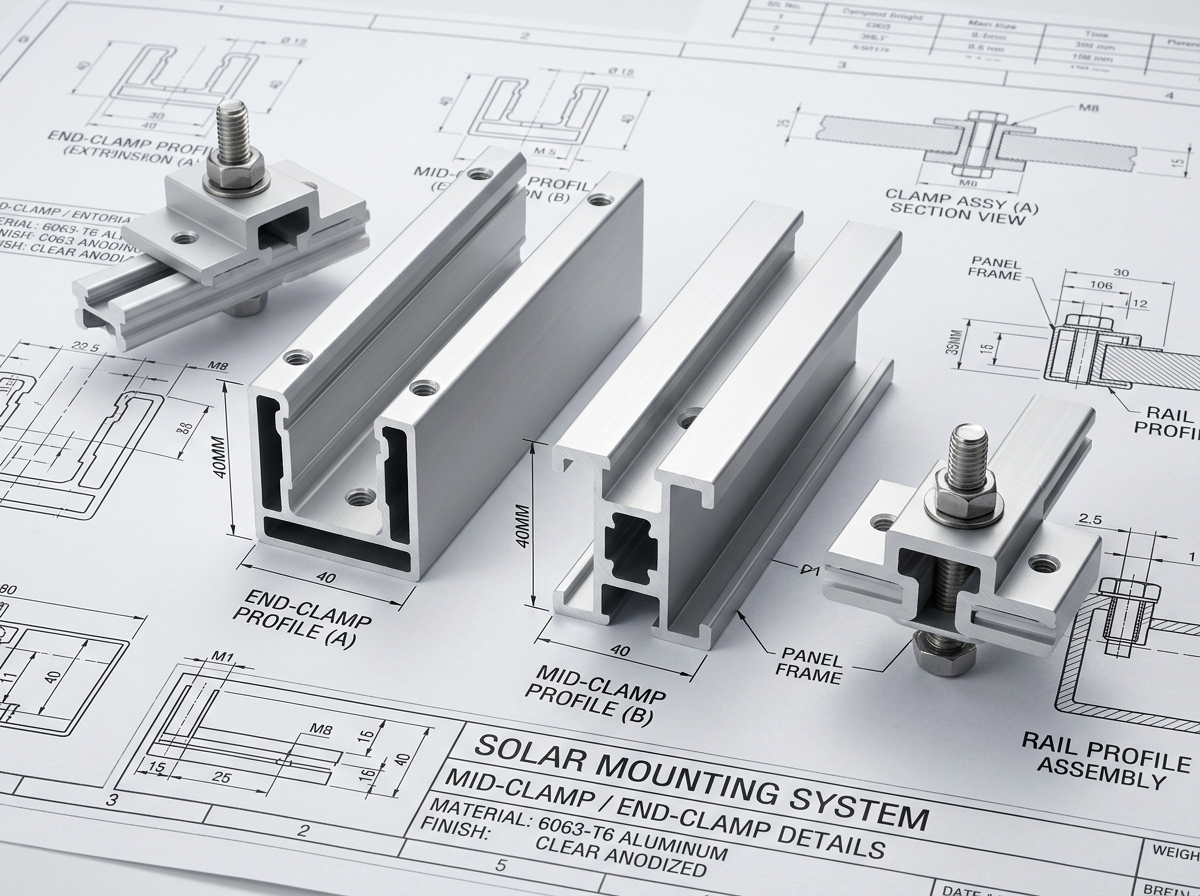 Universal Solar Mid-Clamp & End-Clamp Profiles